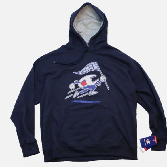 Champion Powerblend Fleece Men's Hoodie Ultimate Durability Size XL Navy New - Picture 1 of 8